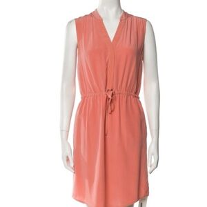 Cynthia Rowley Peach Sleeveless V-Neck Sundress 100% Sillk